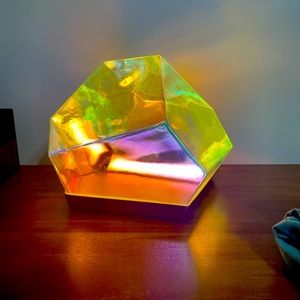 West elm glass gem prism table lamp light brand new in box